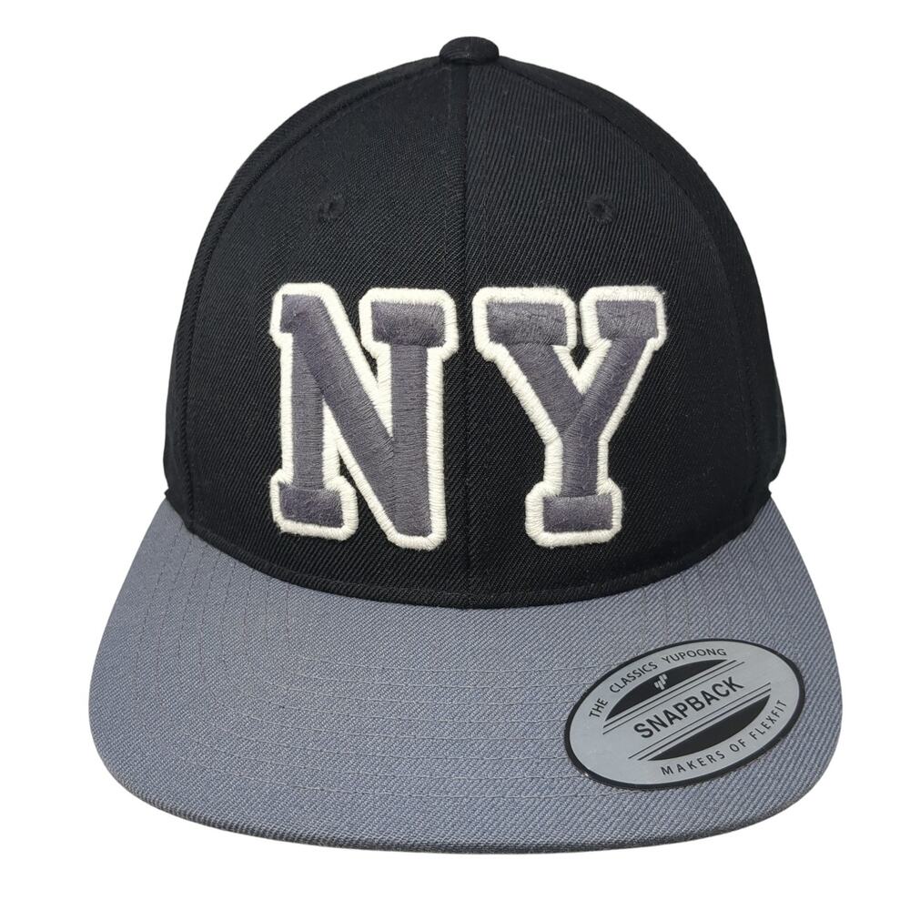 NY Snapback Hat Black One Size Embroidered Colorblock Aeropostale